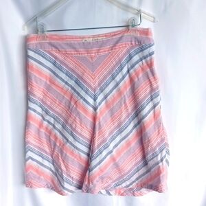 AVENTURA | Women's pink, gray and white chevron organic cotton skirt. Size 6